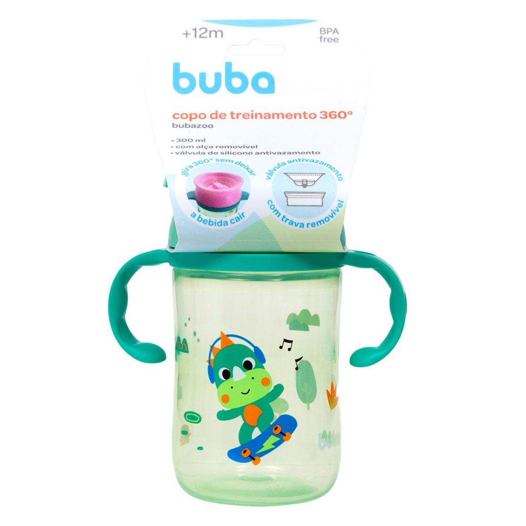 Copo de Treinamento 360° Buba zoo Dino 300ml em Oferta na Shopee