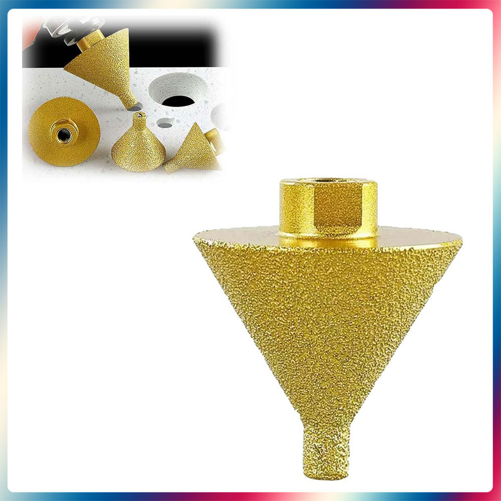 Serra copo diamantada M10 38 mm para esmeril angular Broca de chanfro com adaptador para azulejo/mármore/vidro/granito