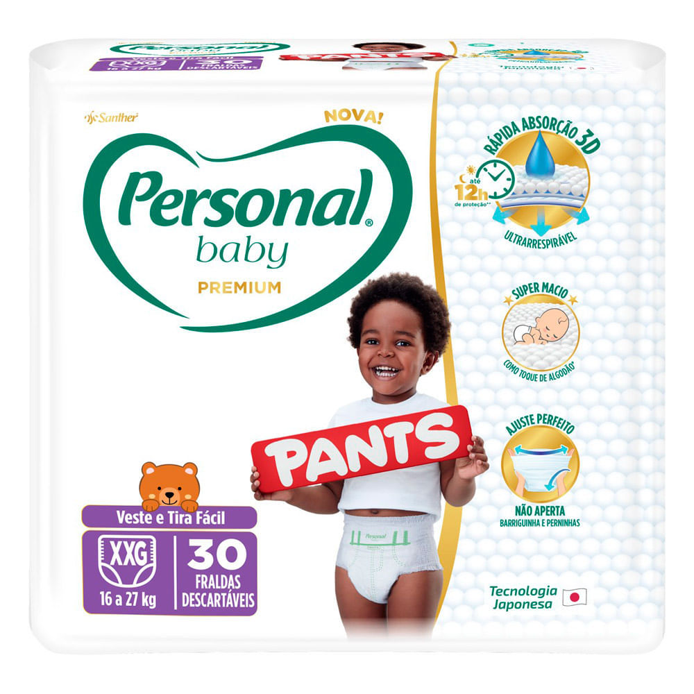 Fralda Personal Baby Premium Pants Tamanho XXG com 30 Unidades em Oferta na Shopee