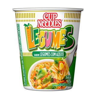 Macarrão Instantâneo Cup Noodles Sabor Legumes com Azeite com 67g em Oferta na Shopee