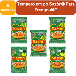 Kit 5 Unidades Tempero em pó Sazón® Para Frango 40G