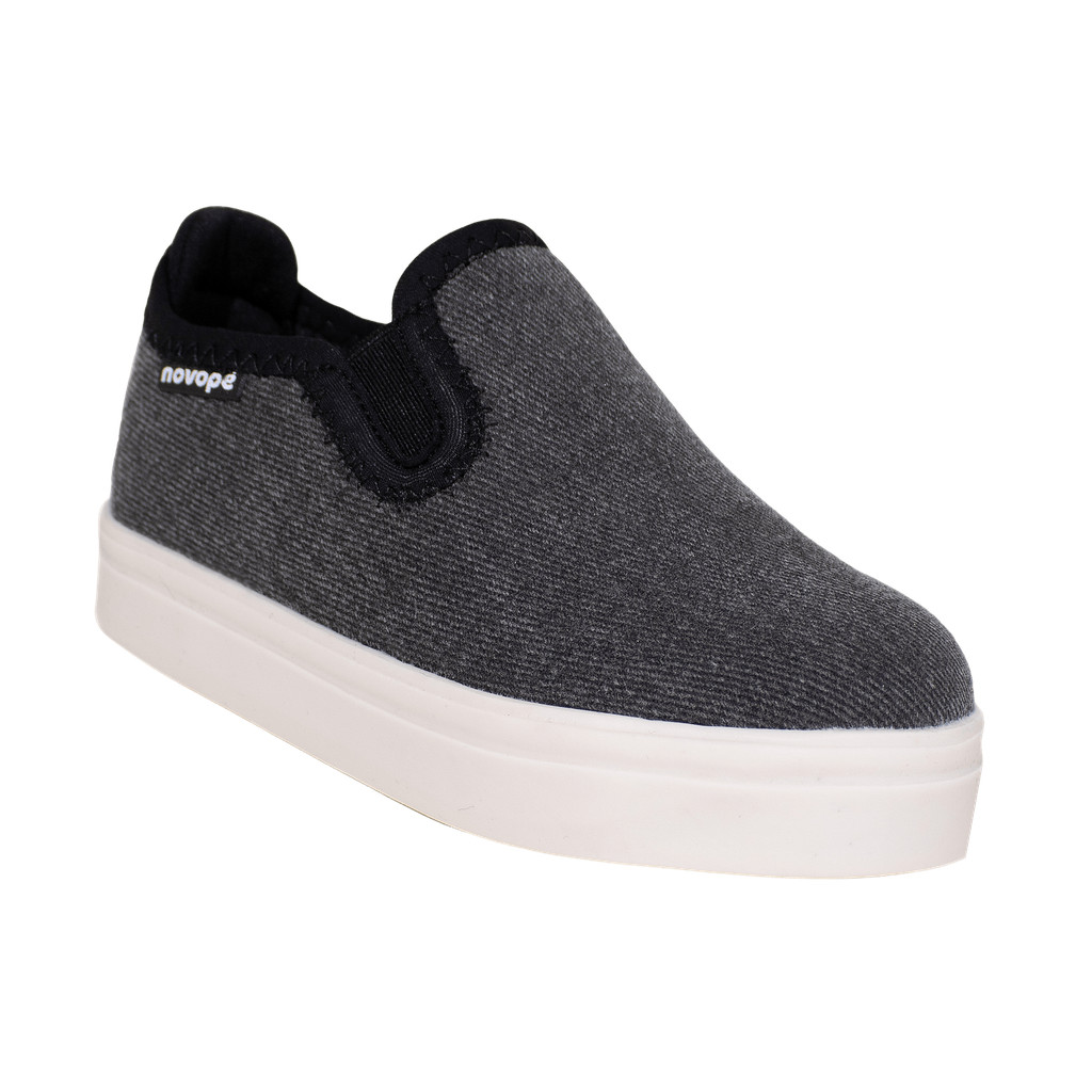 Tênis Infantil Novopé Sleep On Jeans Preto com Calce Fácil e Conforto em Oferta na Shopee