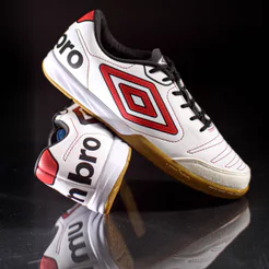 Chuteira Umbro Futsal Class + Branco Vermelho e Preto - Masculino