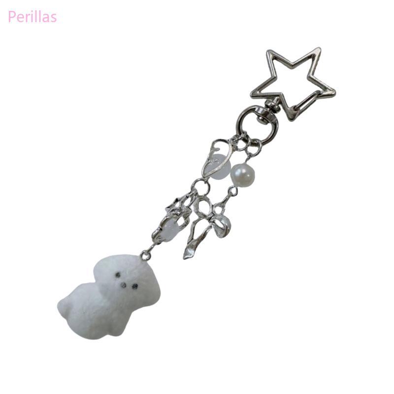 Perillas Delicado Chaveiro Detalhe Frisado Liga Feminino Saco Acessório Cão Pingente Ornamento Para Cadada