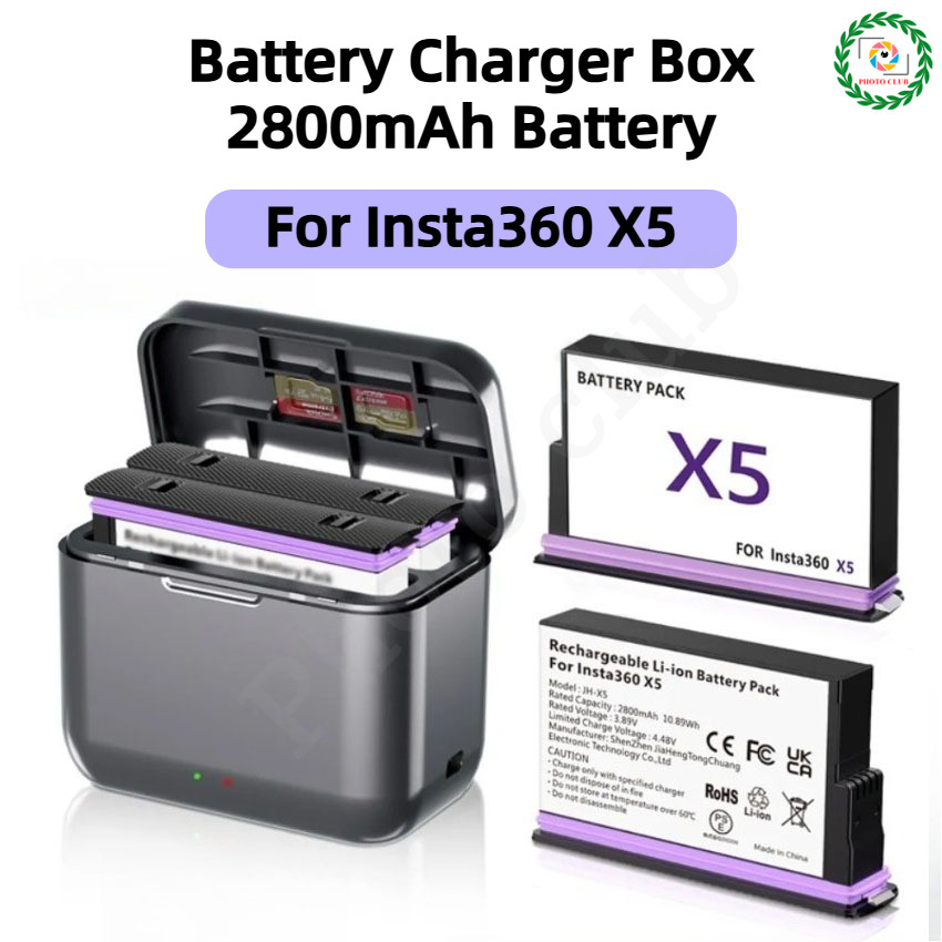 Carregador De Bateria Para Insta360 X5/2800mAh kit
