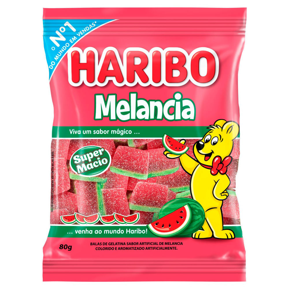 Balas de Gelatina Haribo Melancia 80g em Oferta na Shopee