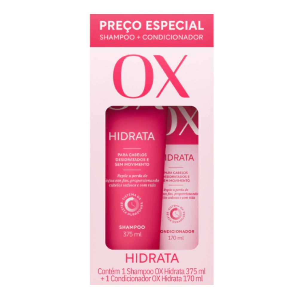 Kit Ox Hidrata Shampo 375ml e Condicionador 170ml em Oferta na Shopee