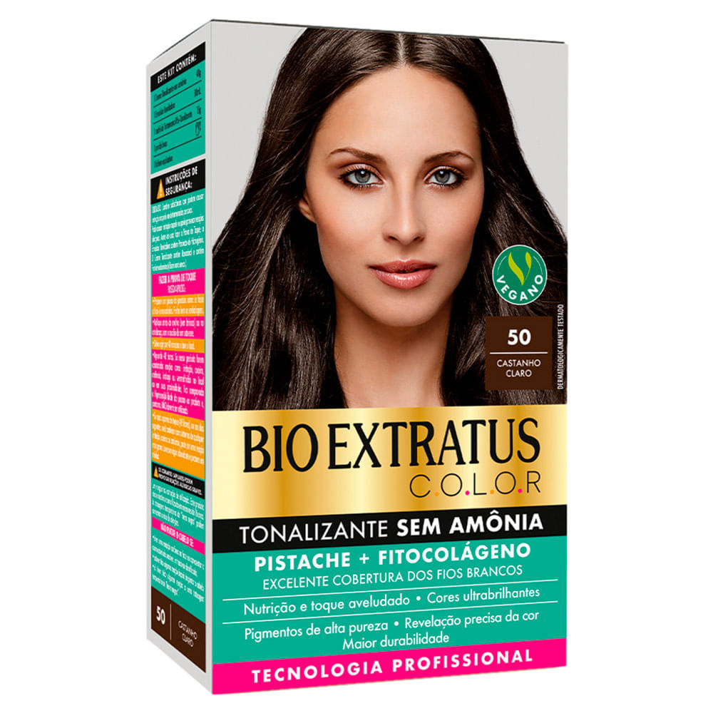 Tonalizante Bio Extratus Color Sem Amônia Cor 50 Castanho Claro em Oferta na Shopee