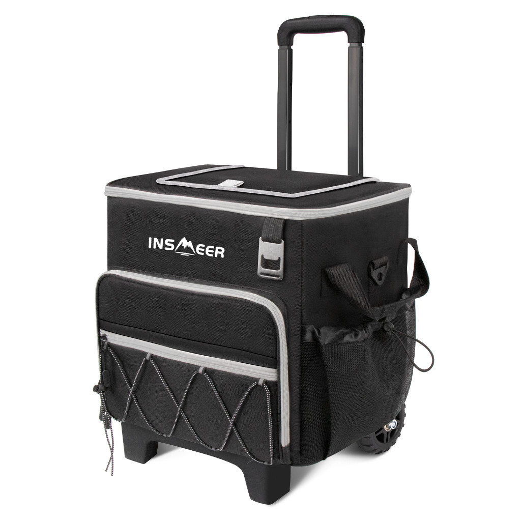 INSMEER Coolers e Bolsas Térmicas Com Rodas - 55 Latas/40 L para Praia Camping,Viagens em Família
