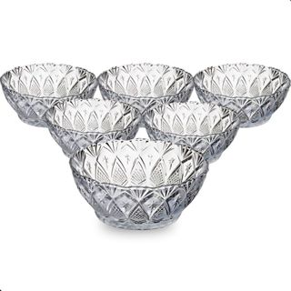 Jogo De Sobremesa Tigela Bowl 6 ou 24 Peças Em Vidro Desenhado em Oferta na Shopee