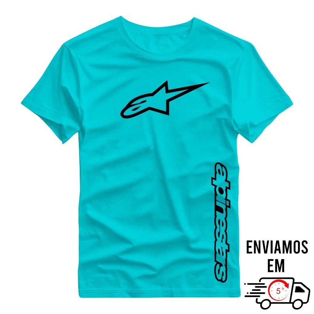 Camiseta FX Moto Cross Camisa Masculina Alpinestars Casual Motorsport Algodão Premium
