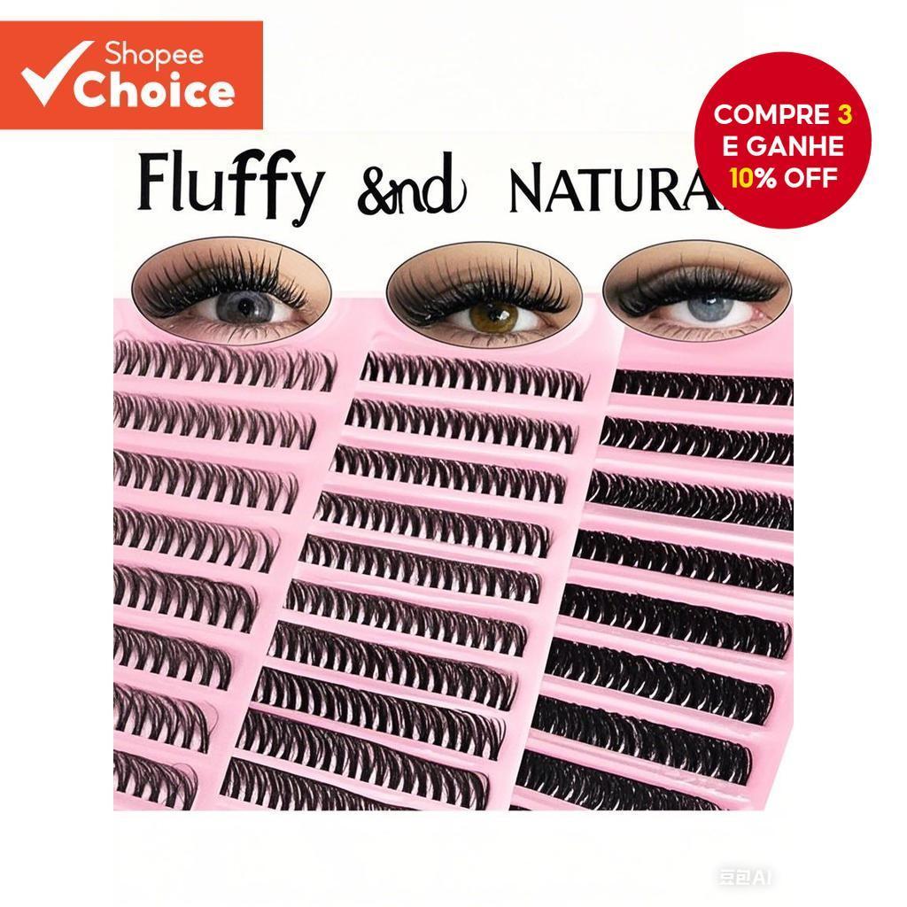 Super Fofo 200 Clusters Falso Vison DIY Cílios Naturais Finos Reutilizáveis Para Iniciantes Autoaplicação