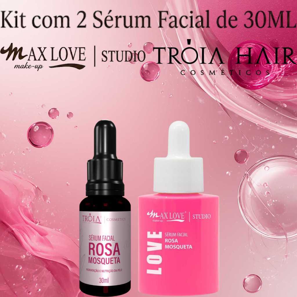 Kit 2 Sérum 30ml - Rosa Mosqueta, Rosa Mosqueta - Tróia Hair & Max Love