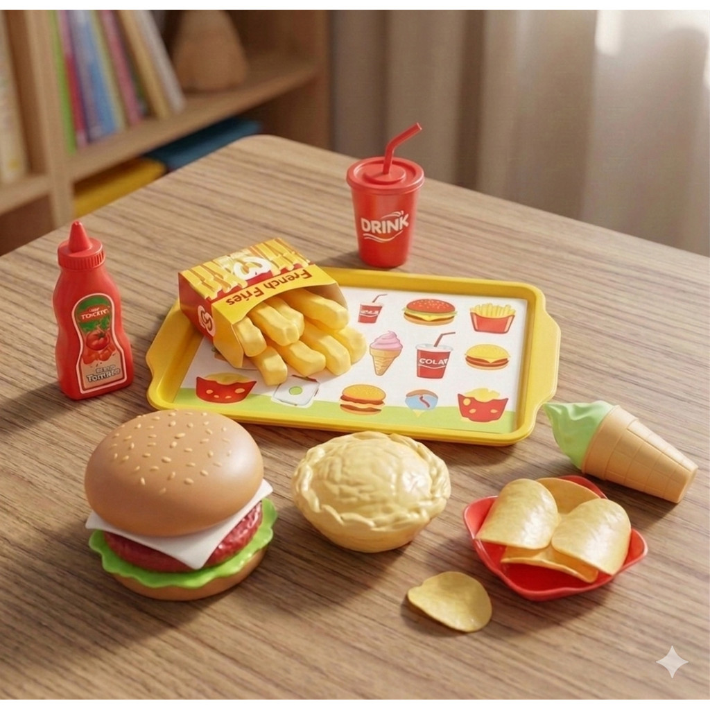 Kit Mini Fast Food - Brinquedo Lanchonete Completa 9 peças