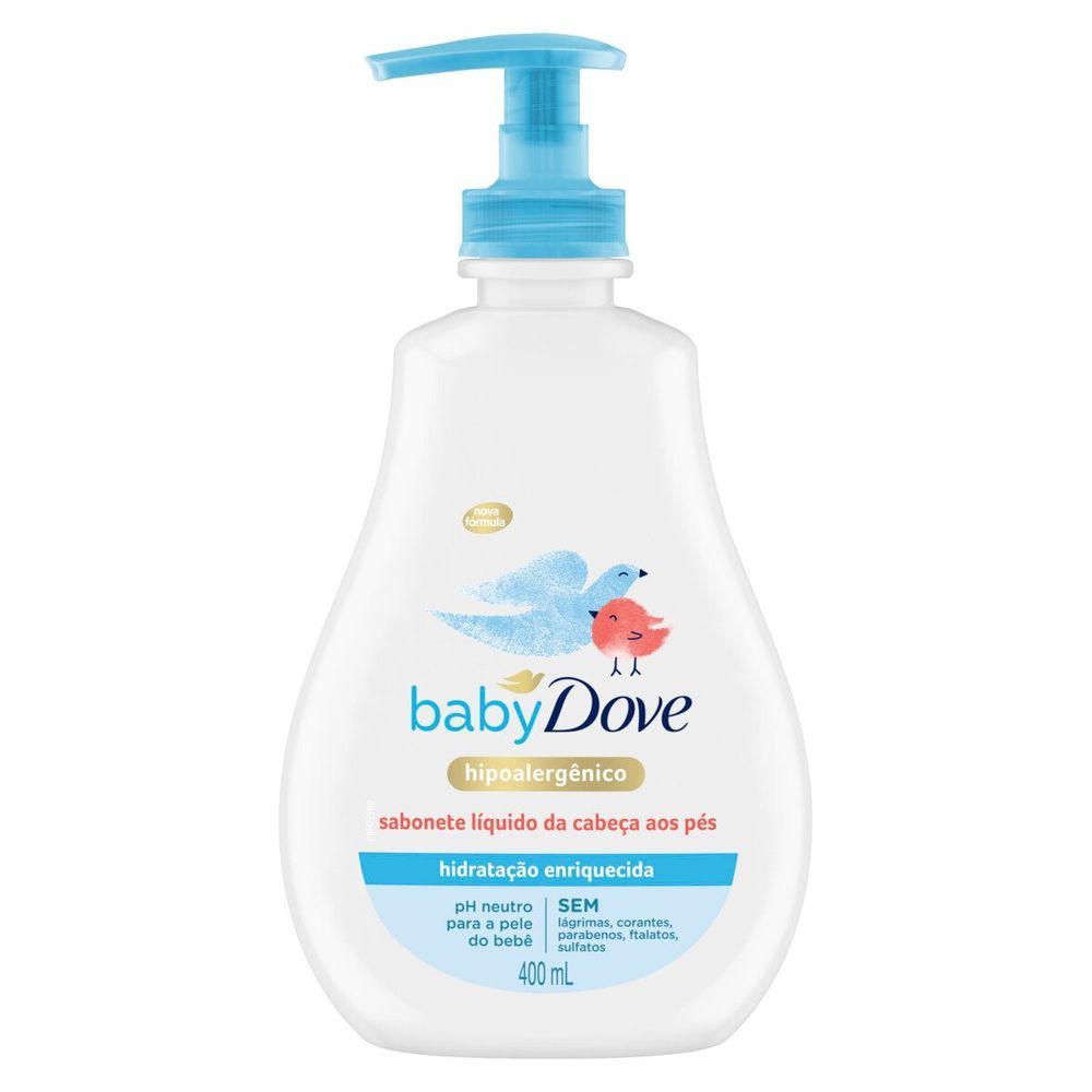 Sabonete Líquido Baby Dove da Cabeça aos Pés Hidratação Enriquecida 400ml em Oferta na Shopee