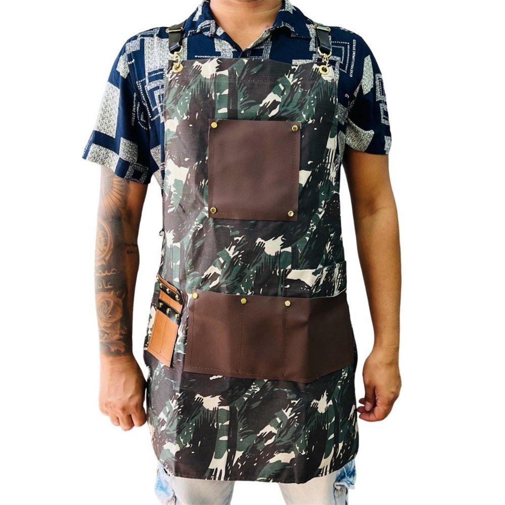 Avental De Tecido Camuflado Unissex Multiuso para Barbeiro e Cabelereiro cod 761