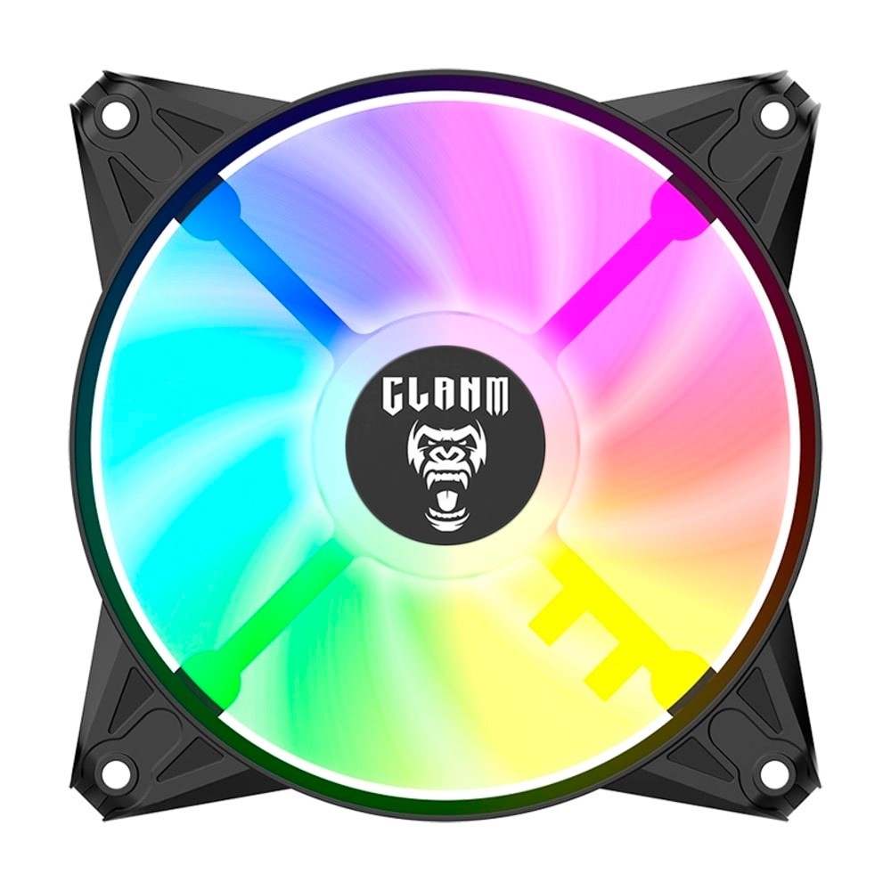 Kit 7 Cooler Fan ARGB Ventoinha para Gabinete Eurus 6pin 12V Preto PC Clanm Gamer