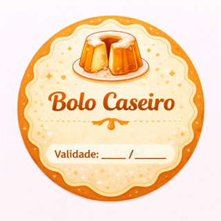 Adesivos 5x5cm para Sacolinhas BOLO CASEIRO | Etiqueta IMPERMEÁVEL Decorativa Doceria Bolo de Pote Confeitaria em Oferta na Shopee