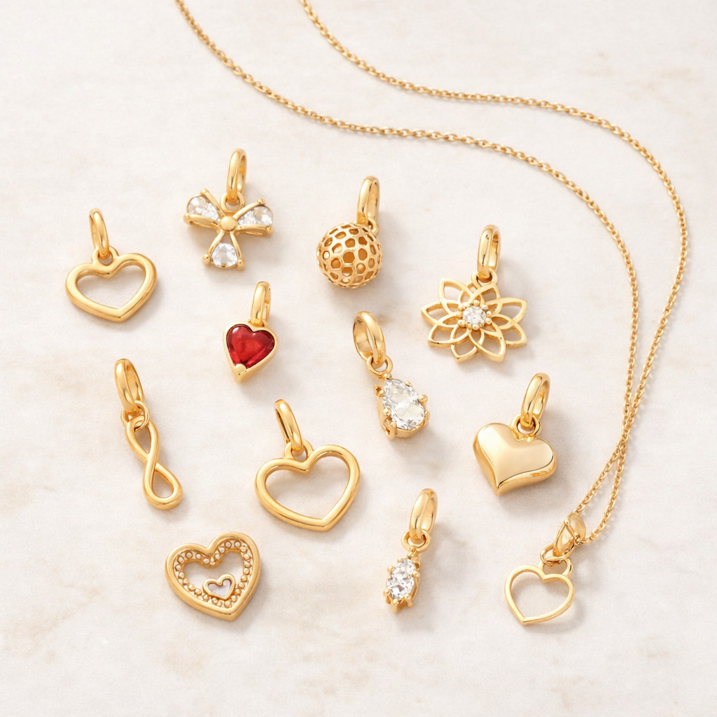 Pingentes Rommanel Banhado A Ouro 18k Escolha Seu Pingente Com Colar