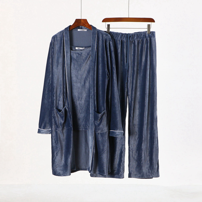 Imagem 〖 Japonês 〗 Desconto na marca pedido diário feminino outono confortável pijamas Loungewear terno de três peças 0Q019