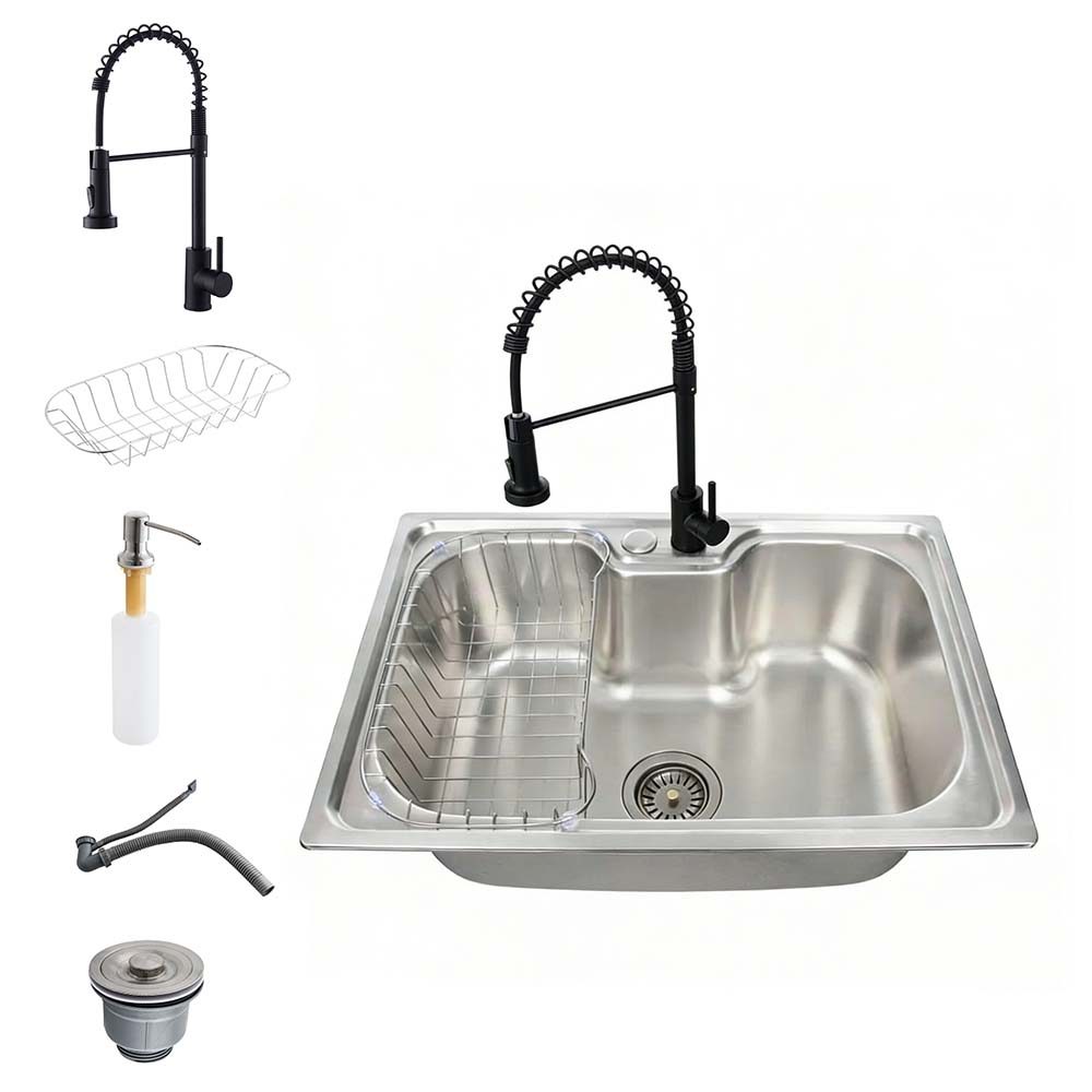 Kit Cuba de Pia Cozinha Inox + Torneira Cozinha Bancada | Pia 60x42cm