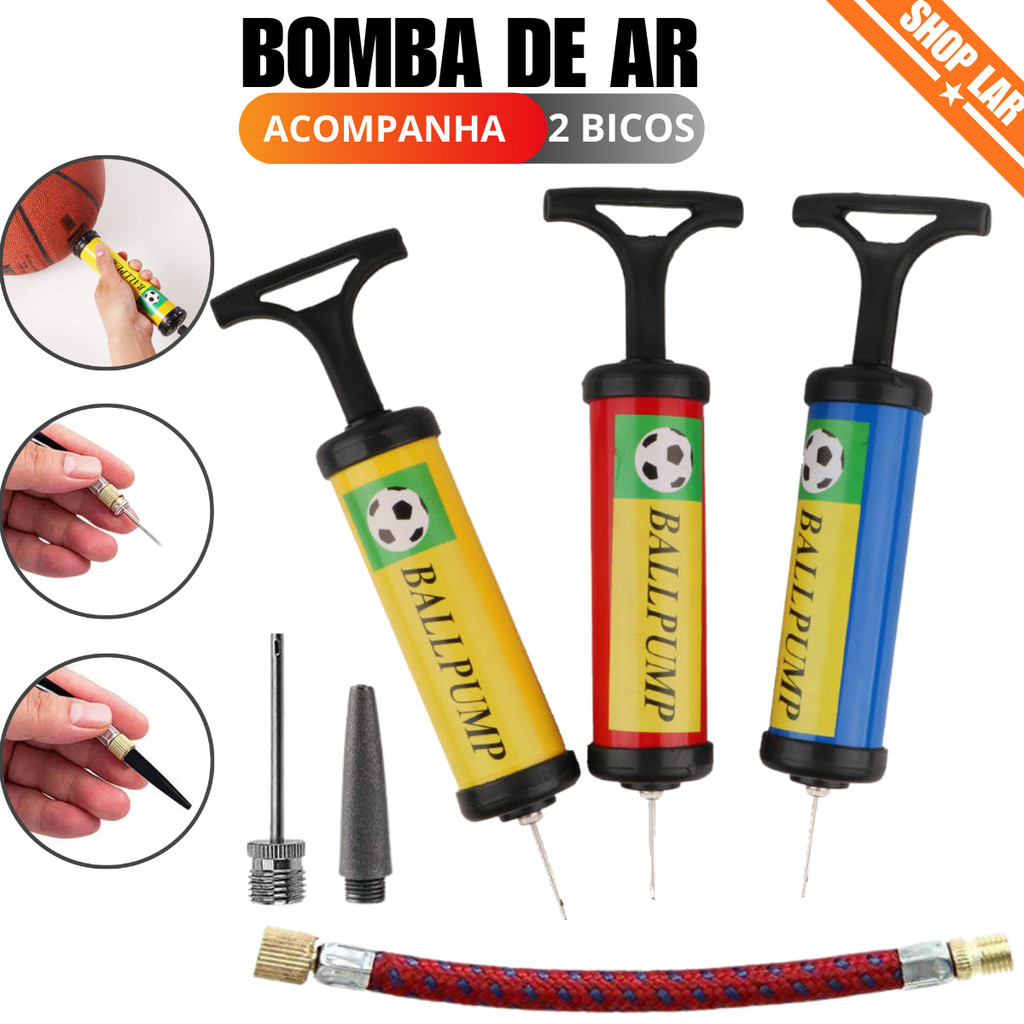 Bomba de Ar Para Bola Balões Infláveis Com Acessórios Bico de Metal