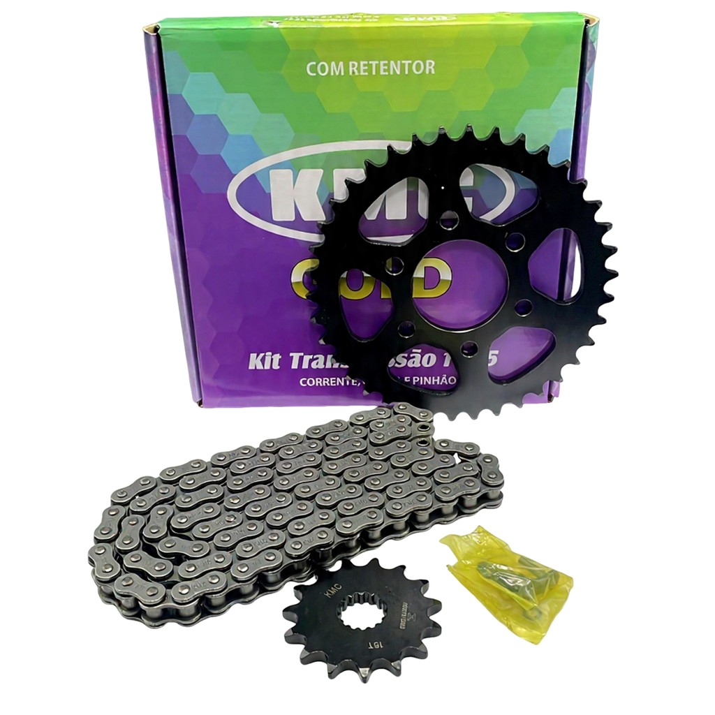 KIT RELAÇÃO TRANSMISSAO KMC GOLD HIMALAYAN 411 18 A 24 COM RET