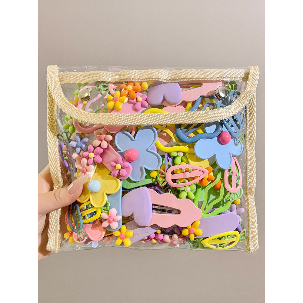 Grampo de cabelo flor colorida feminino clipe lateral franja clipe bonito crianças bebê cocar menina cabelo quebrado bb