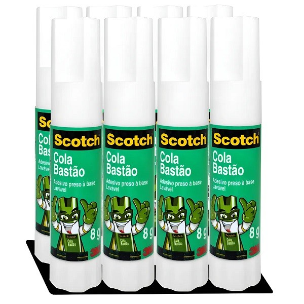 Kit com 8 Cola Bastao SCOTCH 8G 3M
