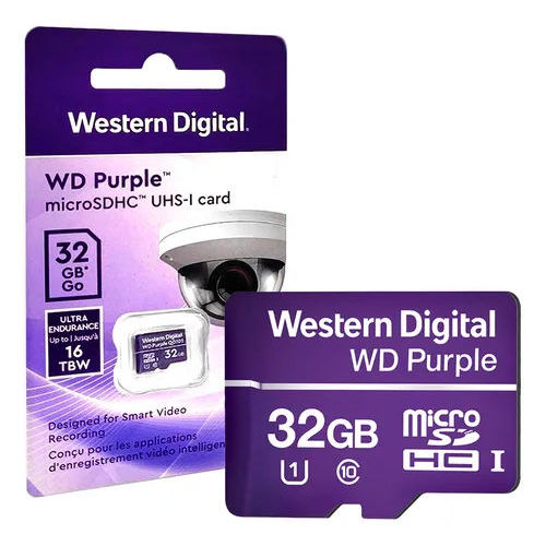 Cartão Micro Sd 32gb Western Digital Wd Purple 100MBPS C10