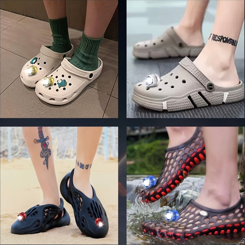 Mini Luz Noturna Portátil para Sapatos Tênis de Caminhada e Clogs Lanterna Pequena para Caminhar Correr Bike