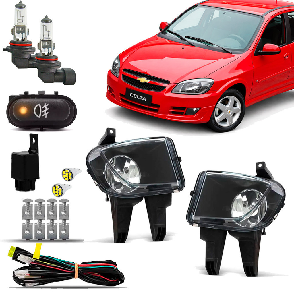 Kit Farol Milha Neblina Farolete Auxiliar Cibie Completo Celtinha Celta Prisma 2007 08 09 10 2011 Botao Modelo Original em Oferta na Shopee