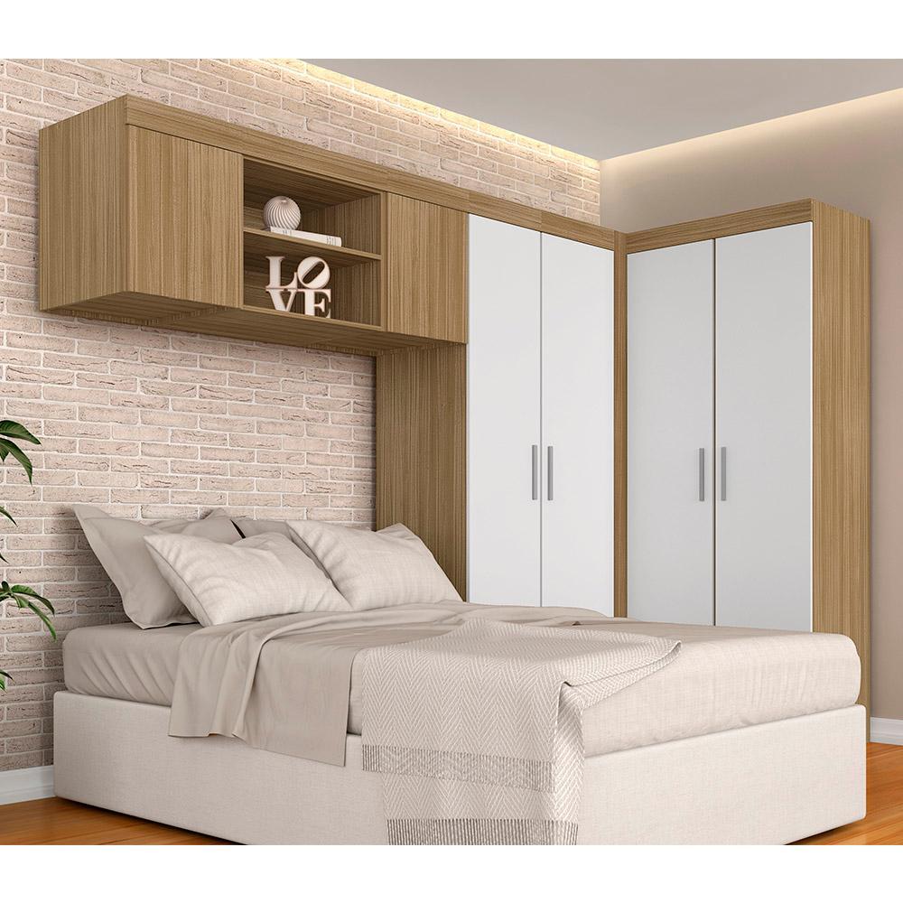 Guarda Roupa Casal Modulado Luana Boreal/branco - Móveis Arapongas