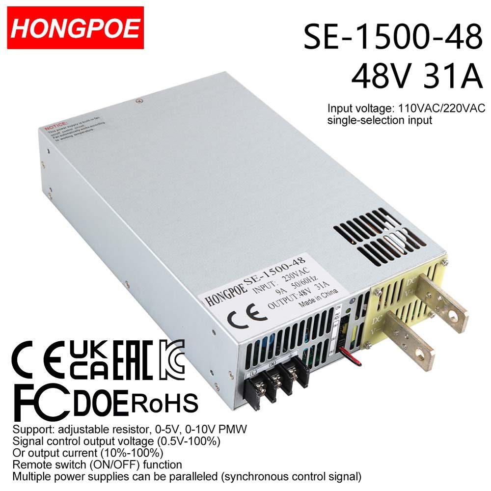 0-48V 31A 1500W Ajustável AC-DC 5V 10V PLC/PMV Transformador De Controle De Sinal , Adequado Para motor/Bateria/solar/in