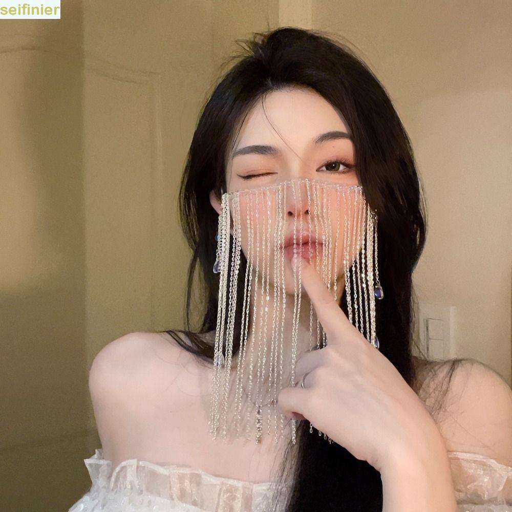 Véu Facial SEIFINIER , Máscaras De Dança Luxuosas De Estilo Antigo , Orelhas Penduradas Máscara De Super Fairyland