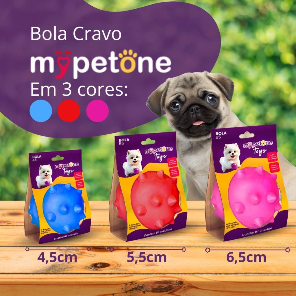 Bola Cravo Maciça Resistente para Cachorro - 45mm 55mm 65mm - Mypetone