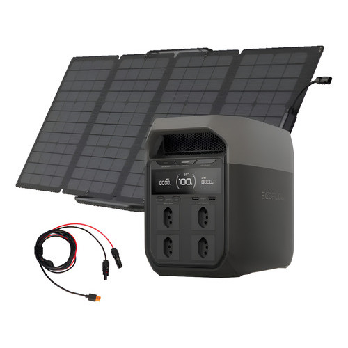 Kit Ecoflow Gerador Delta 3 1800w + Painel 220w 220v 