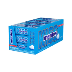 Pastilhas, Sem Açúcar, Sabor de Menta, Display, Mentos, Kiss - 420 g | 12 Unidades