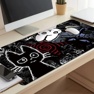 Mousepad Design Punk Anime Gato Arte Manga Japonesa Gamer Tapete Gatinho