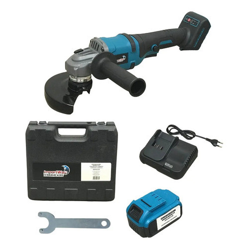 Esmerilhadeira Lixadeira Angular Bateria 21v Portátil Maleta Azul 60 Hz 127/220v Azul 127/220v 60 Hz
