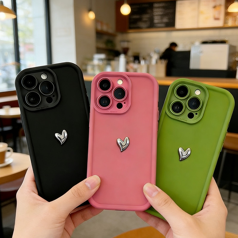 Capa Para Samsung A17 A07 A56 A36 A55 A54 A16 A15 A14 A05S A51 A52 A34 A35 A32 A13 SoftCase Decoração Formato De Coração