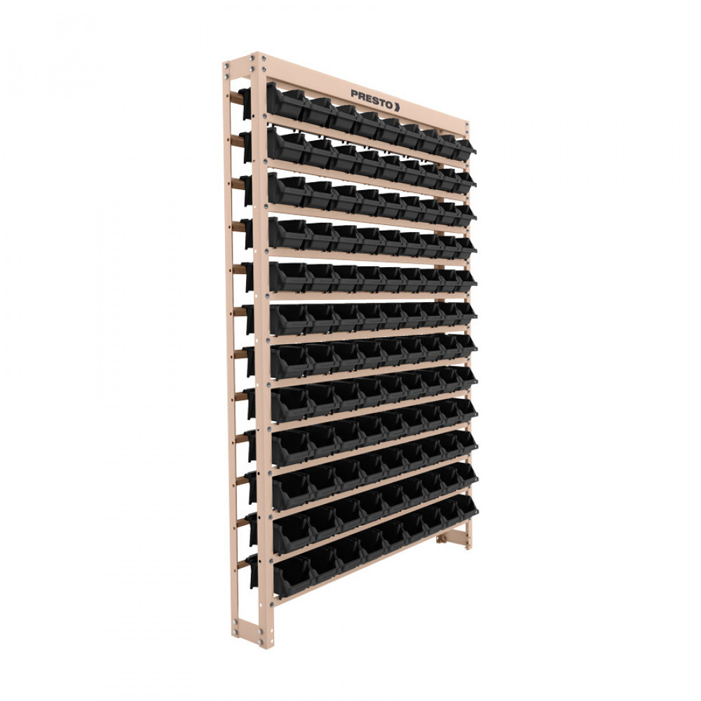 Estante metálica com 108 gavetas n° 3 preta - Presto