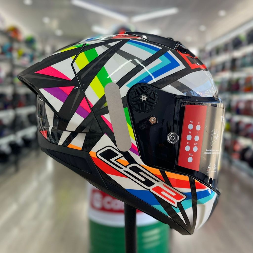 Capacete LS2 THUNDER C GP FLASH BLACK + VISEIRA FUMÊ ACESSÓRIOS