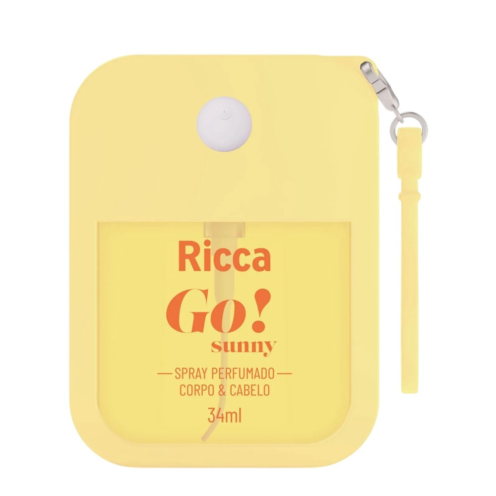 Colônia Perfume Spray Perfumado Refrescante Água de Coco Lima Corpo e Cabelo Go! Sunny Ricca 34ml