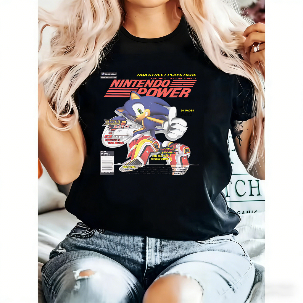 Revista Nintendo Power com Sonic Adventure 2 Battle Estampa Colorida Moderna e Retro.
