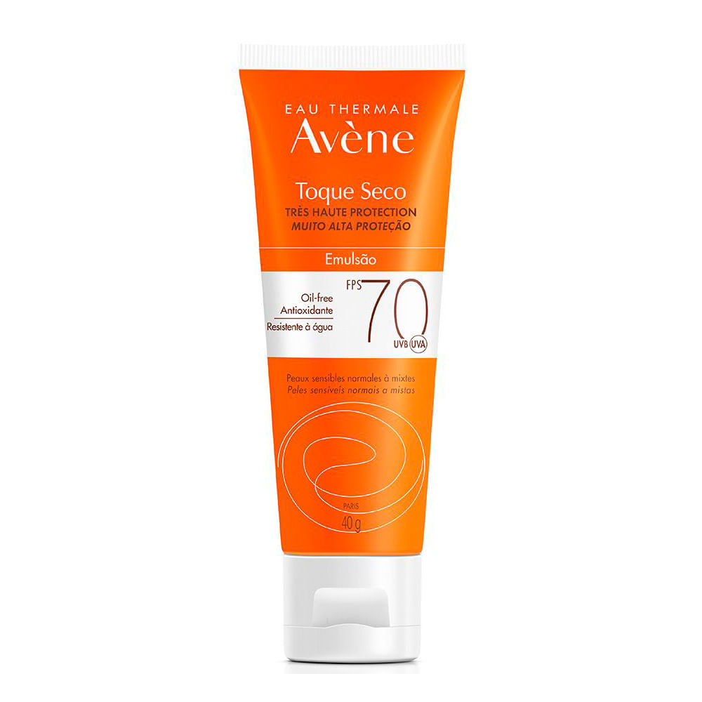 Protetor Solar Avène FPS 70 Toque Seco Emulsão 40g em Oferta na Shopee