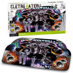 Bateria De Brinquedo Instrumento Musical Eletrônico Divertido Som E Luz - Fênix Brinquedos
