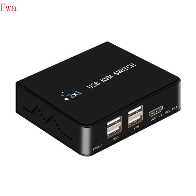 Fwa USB KVM Dispositivo HDTV Switcher Caixa Divisor Equipamento Exibição Comutador