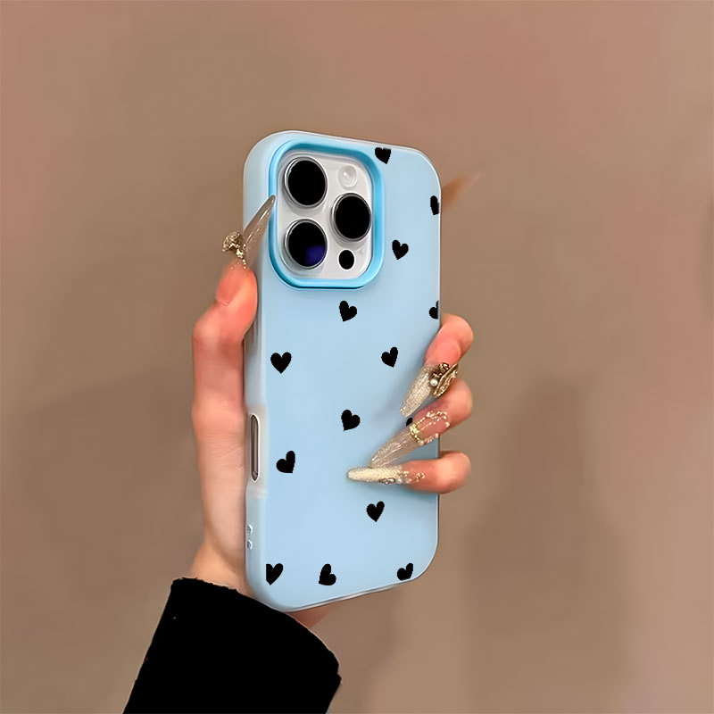 Capa Fofa De Amor Capinha Para iPhone 17 Air 16 15 14 Plus 13 12 11 Pro Max 16e 2 Em 1 Anti-Impacto