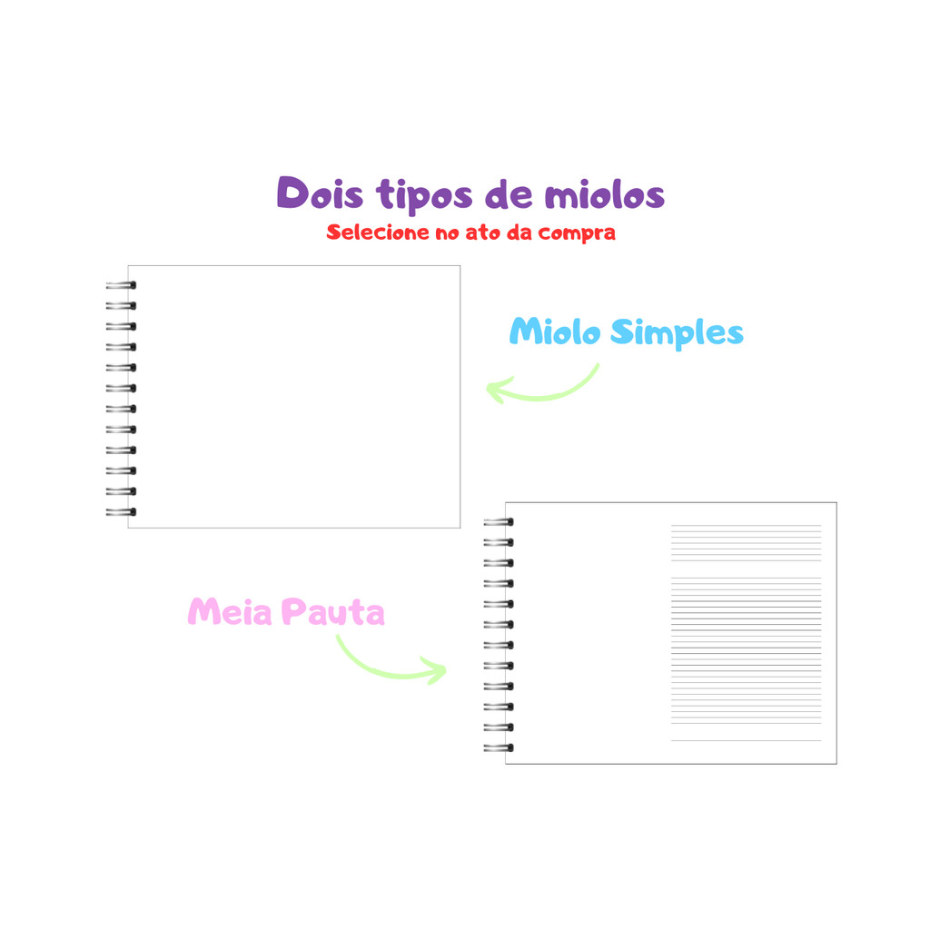 Caderno de Desenho Grande Personalizado – 100 Folhas, Material Escolar 2026